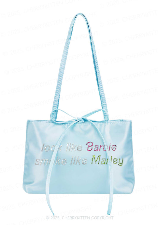 Rhinestone Smoke Like Marley Y2K Satin Bags Cherrykitten