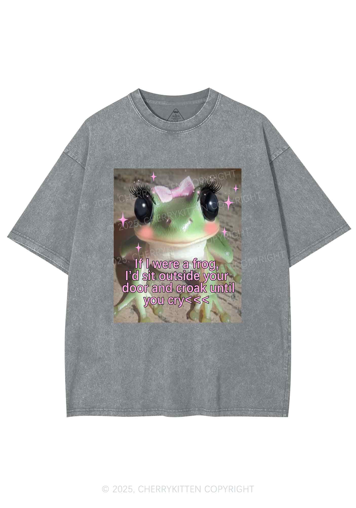 If I Were Frog Y2K Shirts Washed Tee Cherrykitten