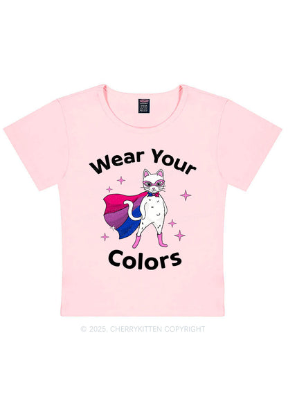 Bisexual Flag Cat Pride Y2K Baby Tee Cherrykitten