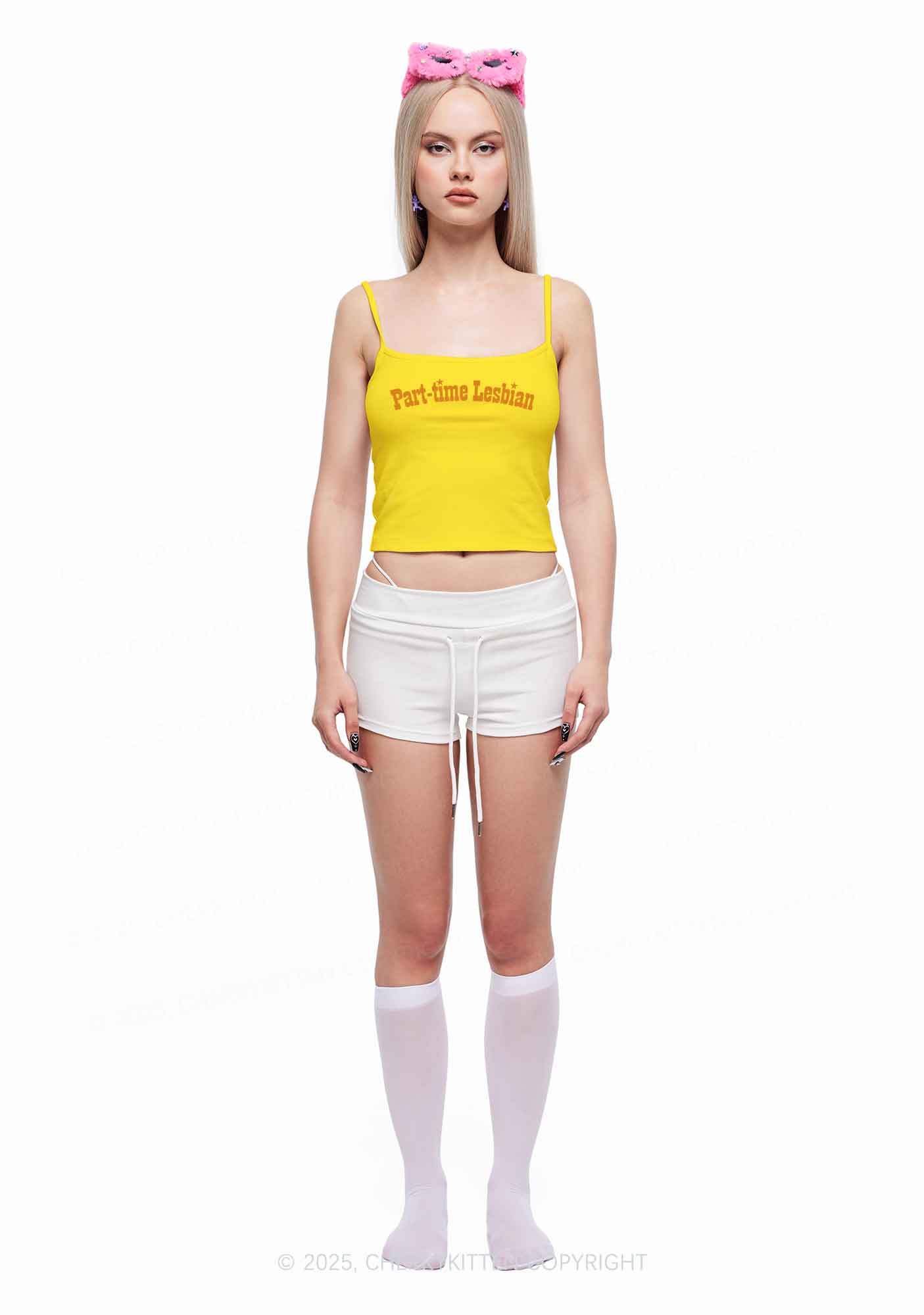 Part Time Lesbian Pride Y2K Spaghetti Strap Cami Cherrykitten