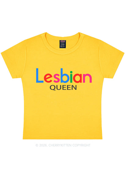 Lesbian Queen Pride Y2K Baby Tee Cherrykitten