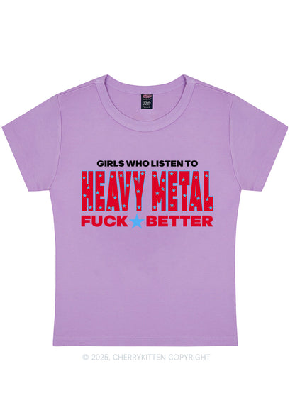 Girls Listen Heavy Metal Y2K Baby Tee Cherrykitten