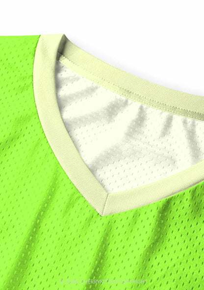 Neon Green I Let Femmes Top Me Pride Y2K Sport Jersey Tank Cherrykitten