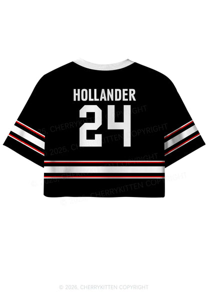 Blue Gaze HR Y2K Crop Sport Jersey Shirts Cherrykitten