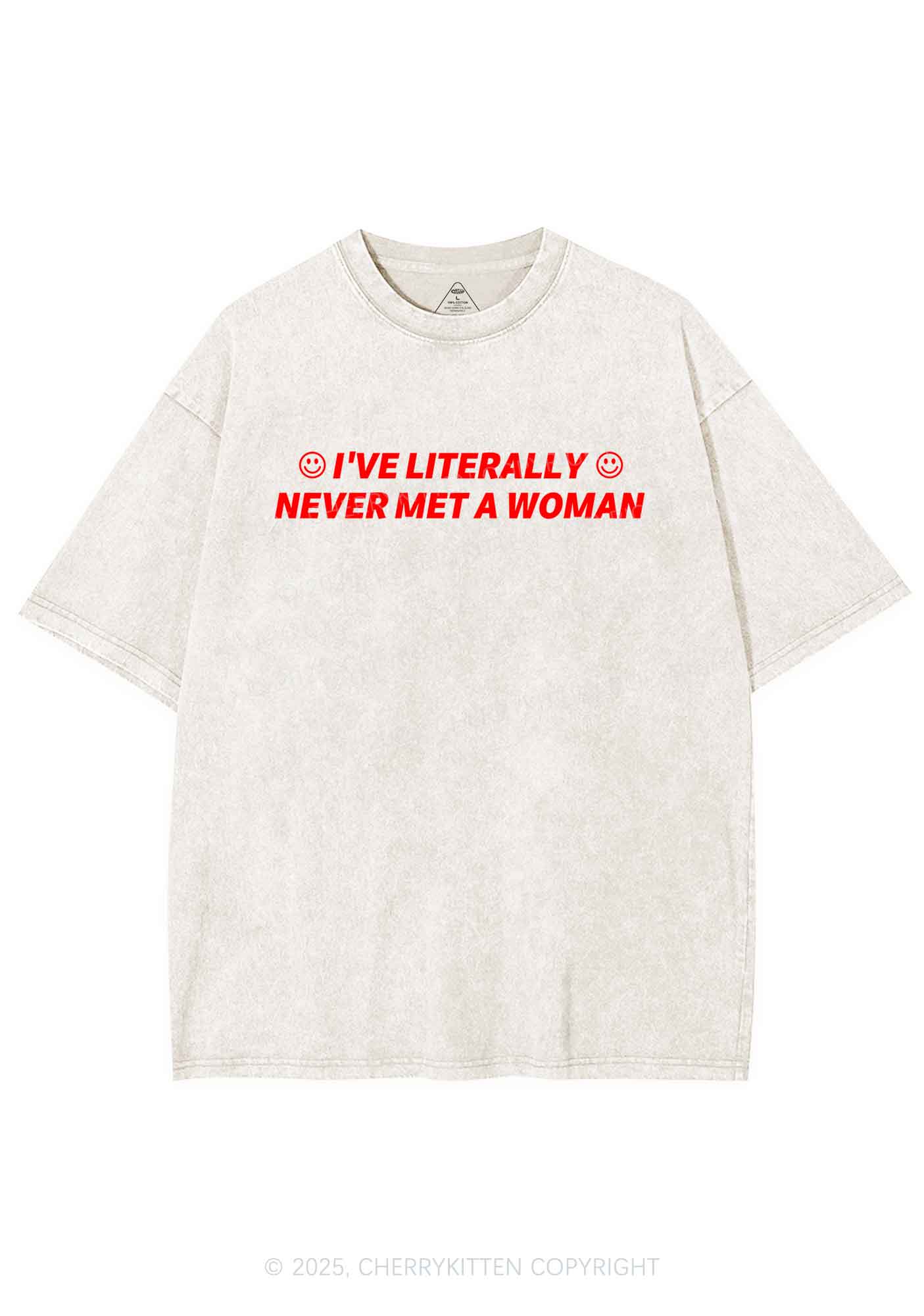 Never Met Woman Pride Y2K Shirts Washed Tee Cherrykitten