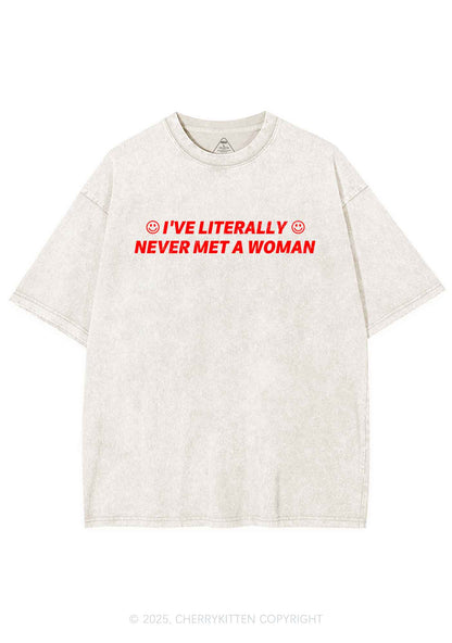 Never Met Woman Pride Y2K Shirts Washed Tee Cherrykitten