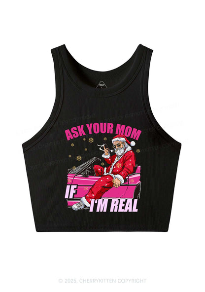 Christmas Ask Your Mom Y2K Crop Tank Top Cherrykitten