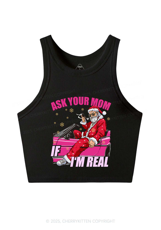 Christmas Ask Your Mom Y2K Crop Tank Top Cherrykitten