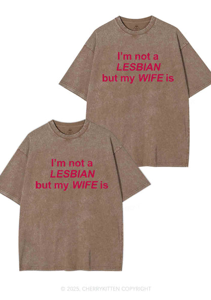 My Wife Is Lesbian Y2K Valentine's Day Washed Tee Cherrykitten