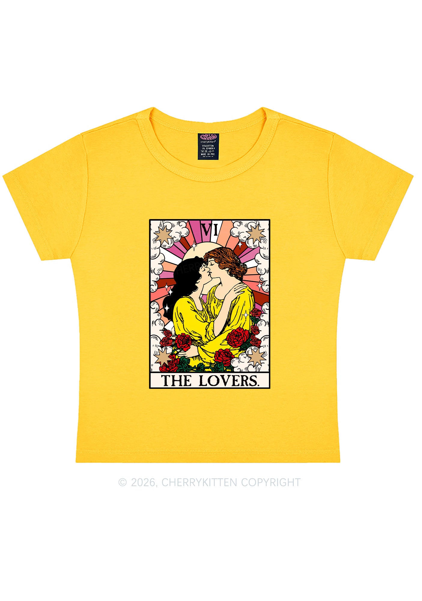 Kissing Lesbians Pride Y2K Baby Tee Cherrykitten