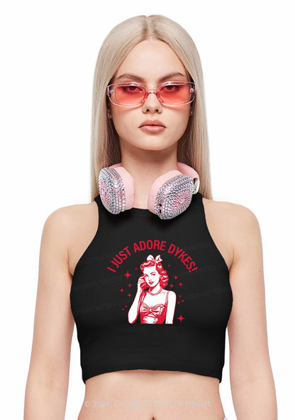 I Just Adore Dykes Y2K Crop Tank Top Cherrykitten