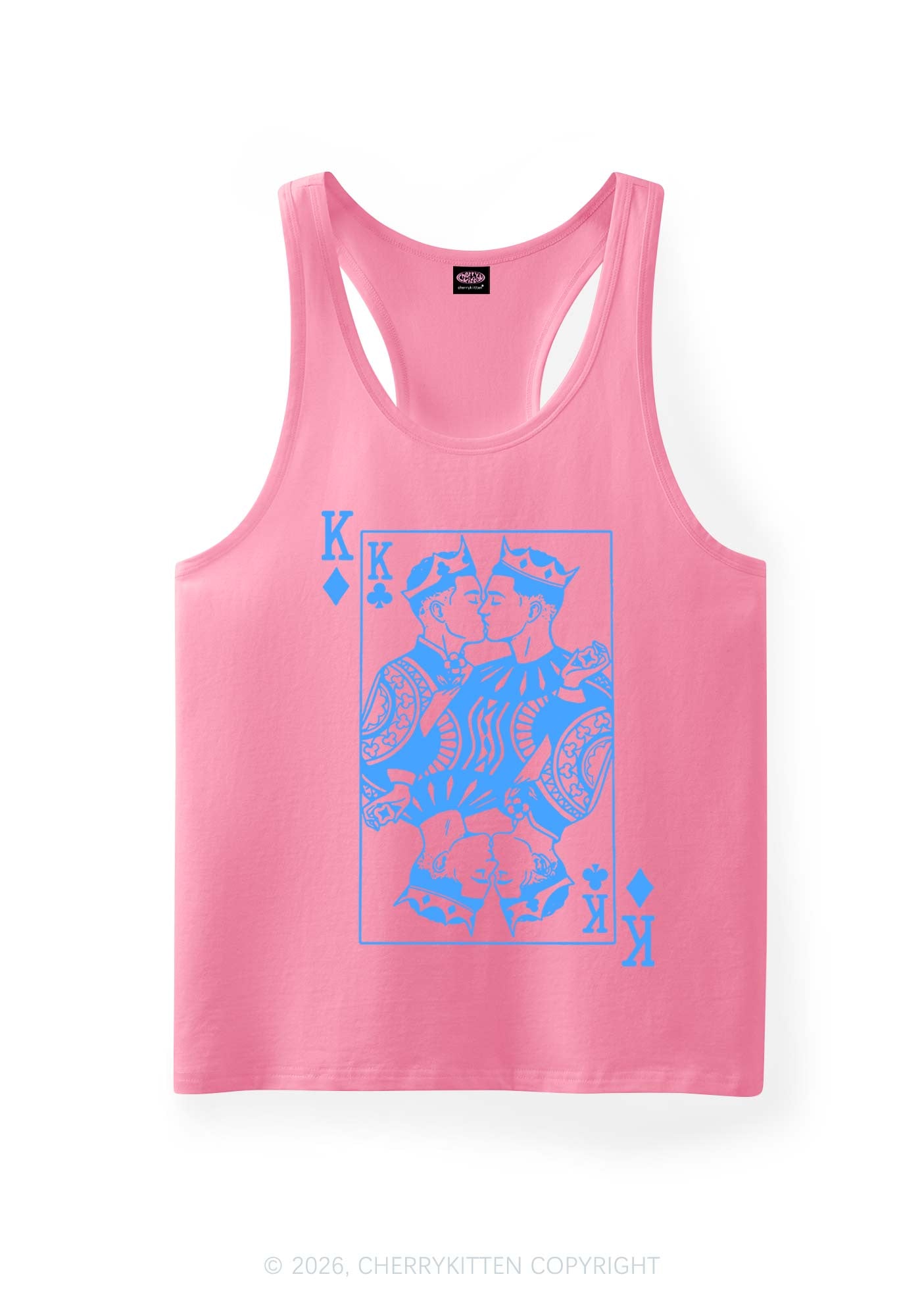 Pink Gay King Pride Y2K Men Racerback Tank Top Cherrykitten