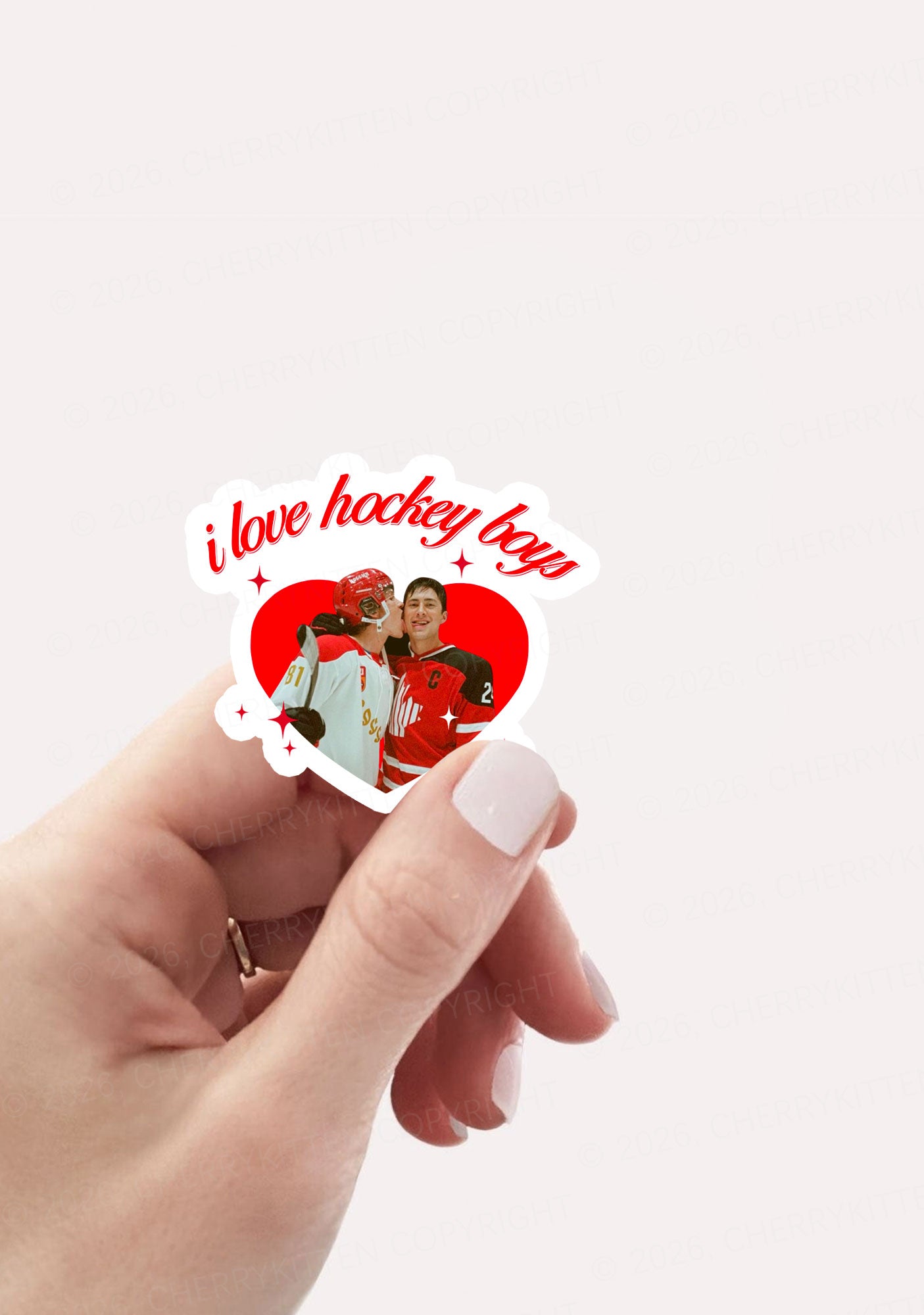 I Love Hockey Boys HR 1pc Y2K Sticker Cherrykitten