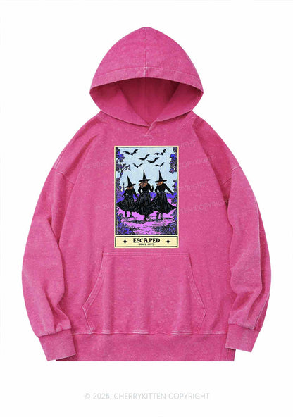 Halloween Escaped Witch Y2K Washed Hoodie Cherrykitten