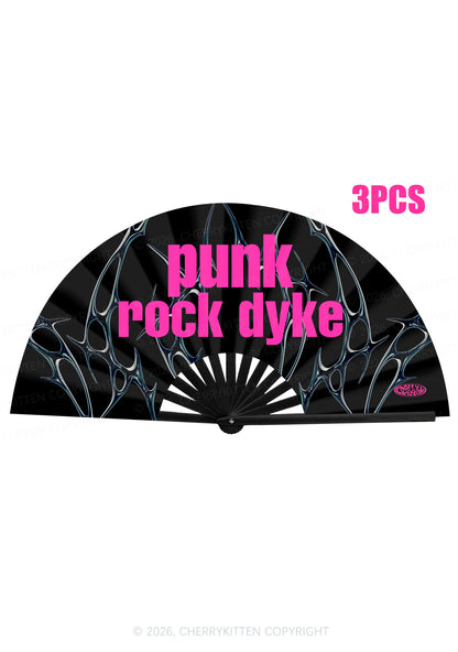 Punk Rock Dyke Pride Y2K Rave Hand Fan Cherrykitten