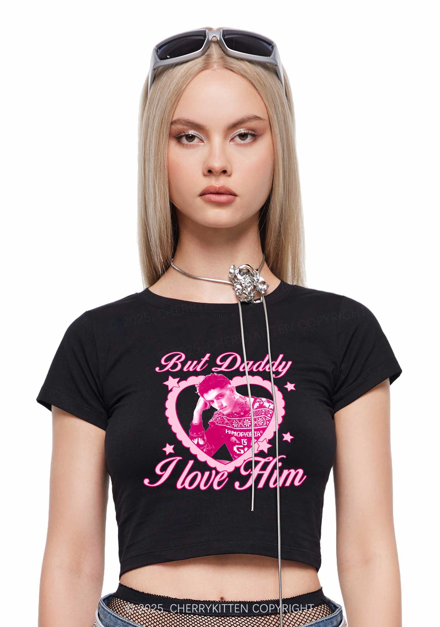 Custom Daddy I love Him Y2K Baby Tee Cherrykitten