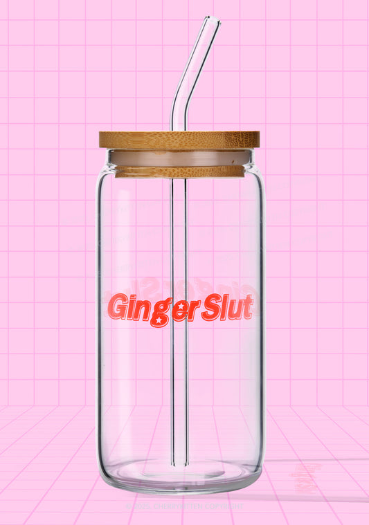 Ginger Slxt Y2K Printed Glass Cup Cherrykitten