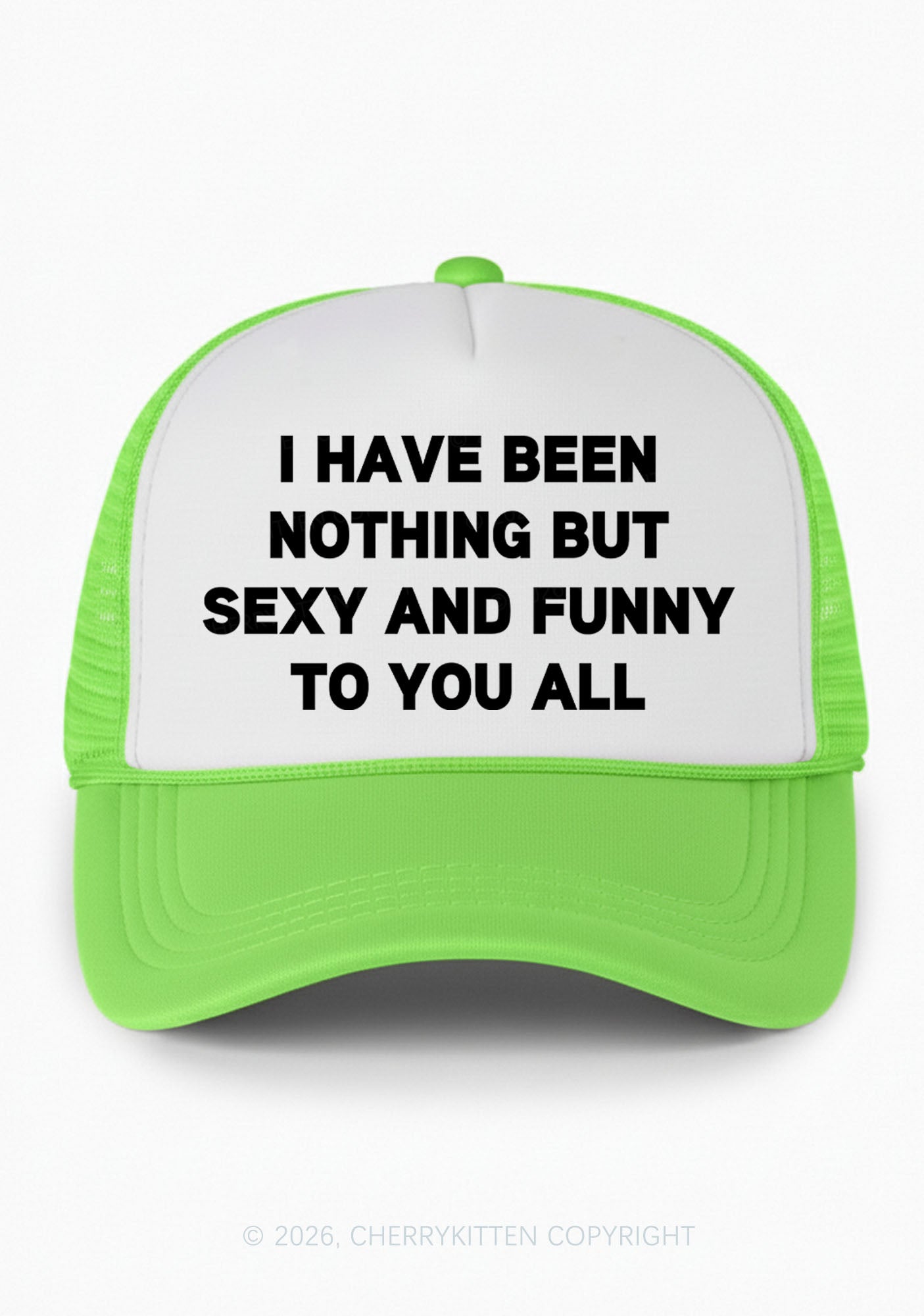 I Have Been Funny Y2K Colorblock Trucker Hat Cherrykitten