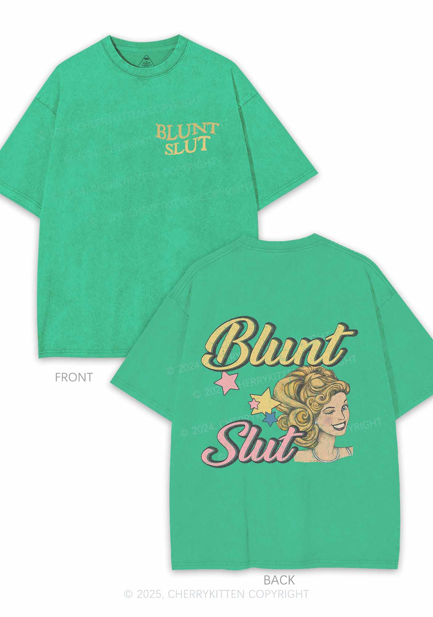 Blunt Slxt Two Sides Y2K Shirts Washed Tee Cherrykitten