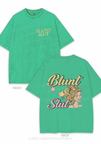 Blunt Slxt Two Sides Y2K Shirts Washed Tee Cherrykitten