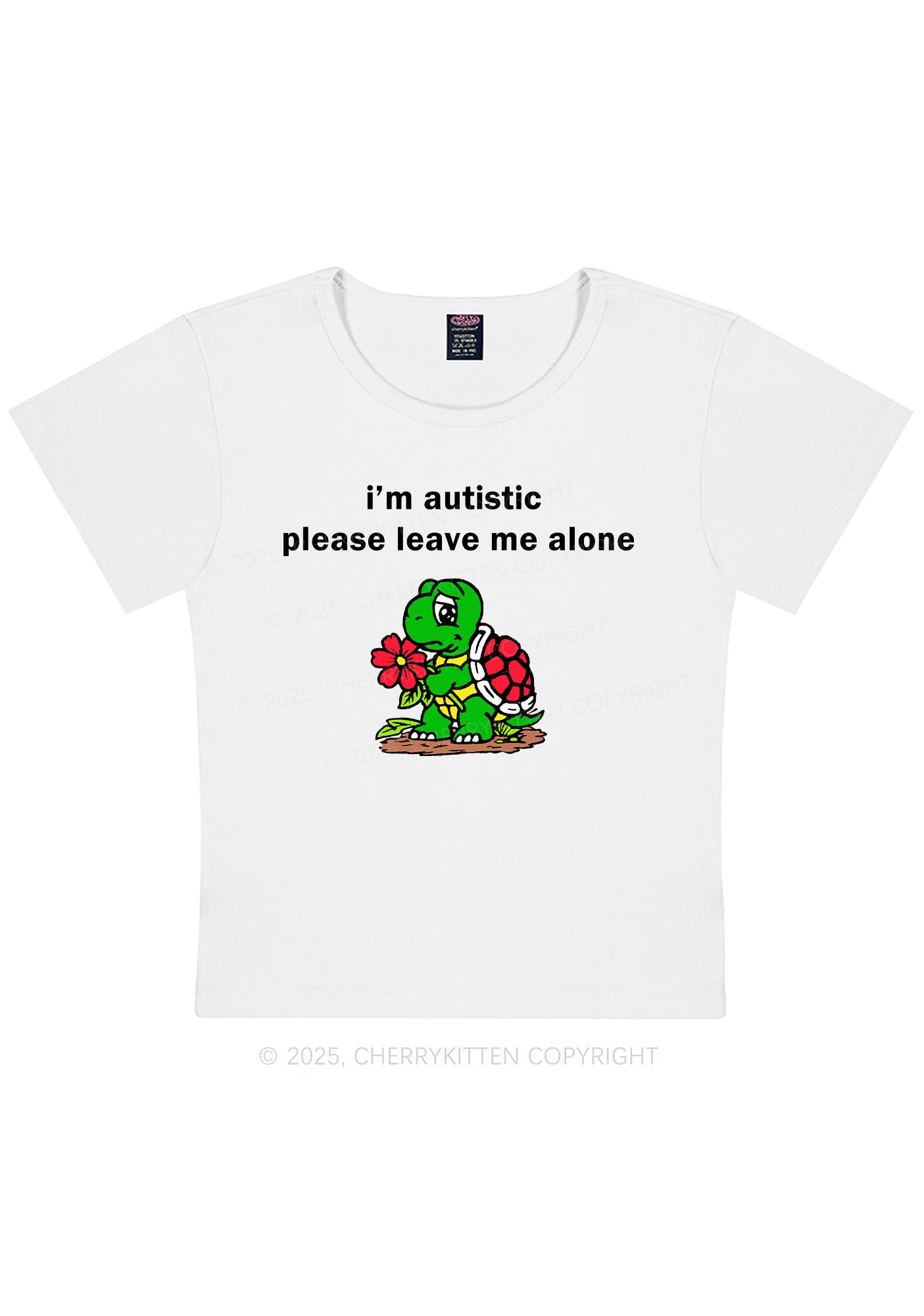 Im Autistic Leave Me Alone Y2K Baby Tee Cherrykitten