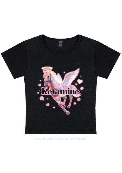 Angel K Horse Valentine's Day Y2K Baby Tee Cherrykitten