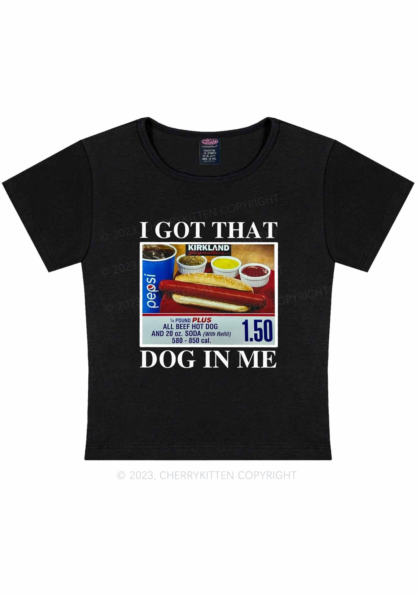 I Got That Hot Dog In Me Y2K Baby Tee Cherrykitten