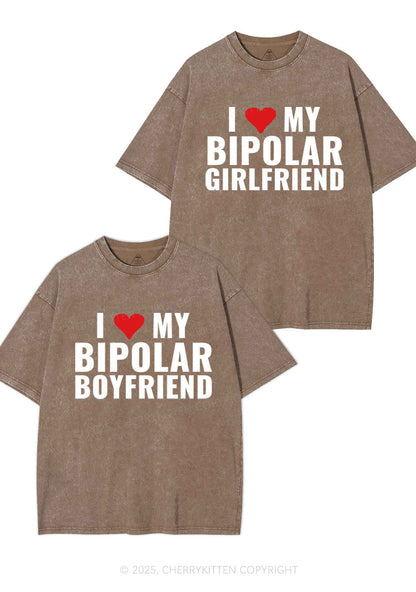 I Love My Bipolar GF BF Y2K Valentine's Day Washed Tee Cherrykitten