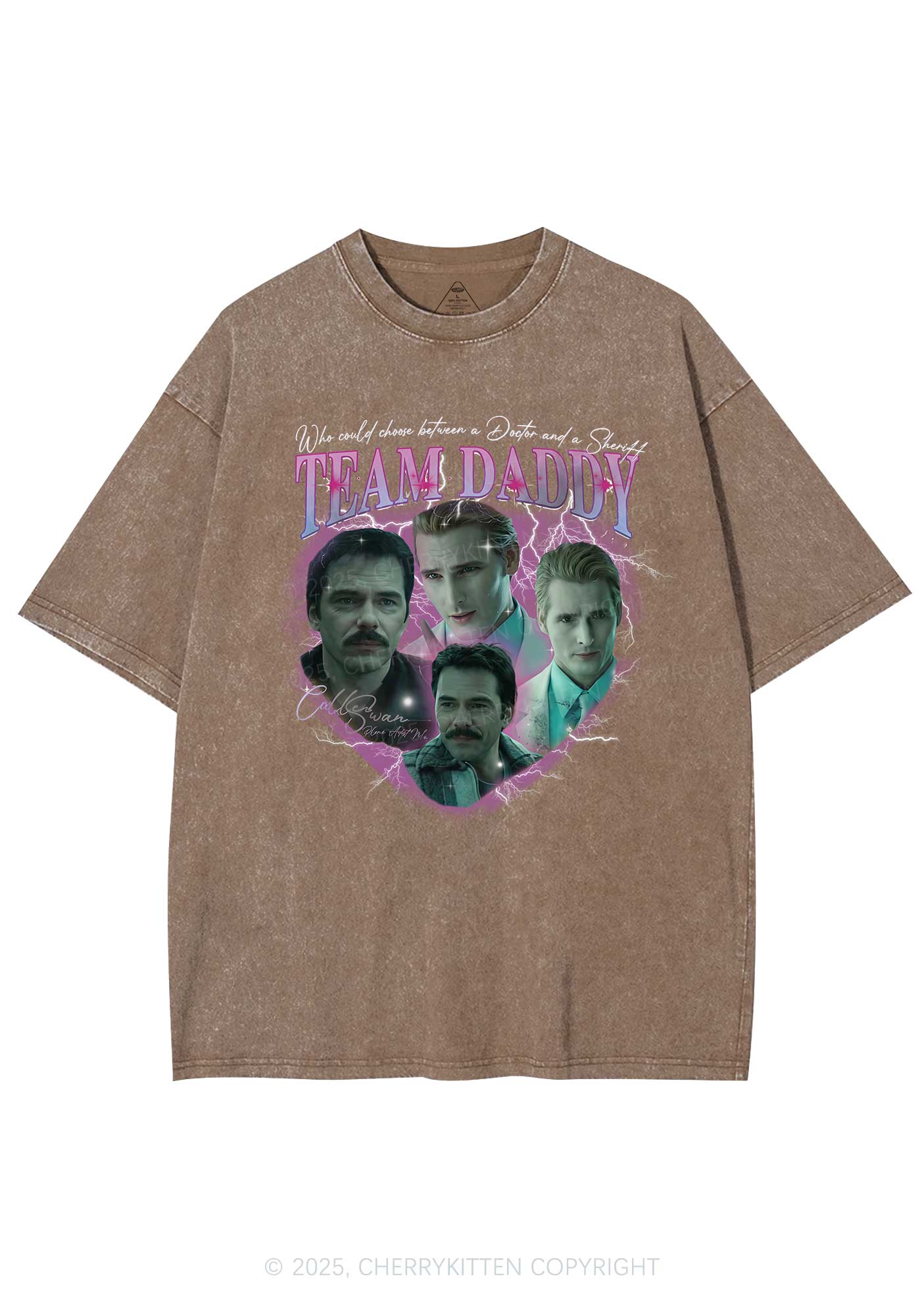 Team Daddy Y2K Shirts Washed Tee Cherrykitten