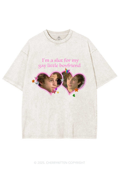 Custom Slxt Gay BF Photo Y2K Shirts Washed Tee Cherrykitten