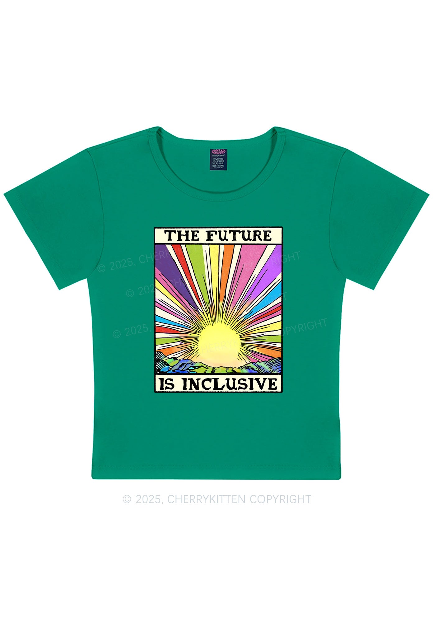 The Future Is Inclusive Pride Y2K Baby Tee Cherrykitten