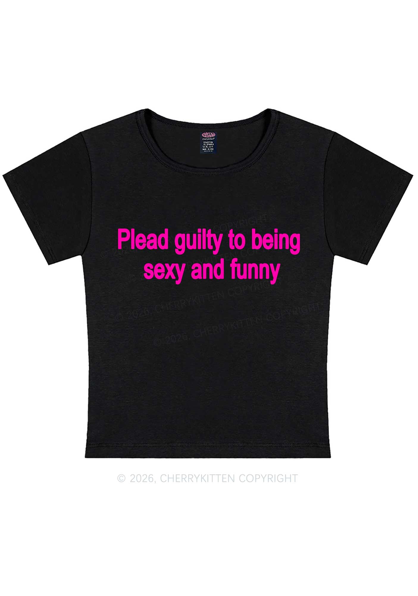 Plead Guilty To Being Funny Y2K Baby Tee Cherrykitten