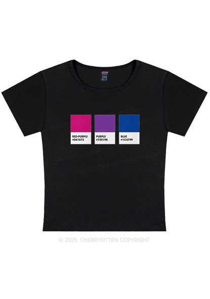 Bisexual Flag Colors Pride Y2K Baby Tee Cherrykitten