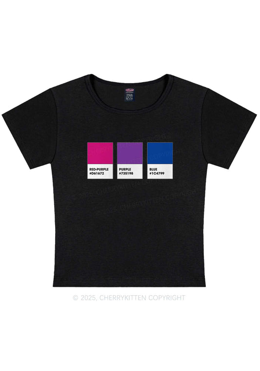 Bisexual Flag Colors Pride Y2K Baby Tee Cherrykitten