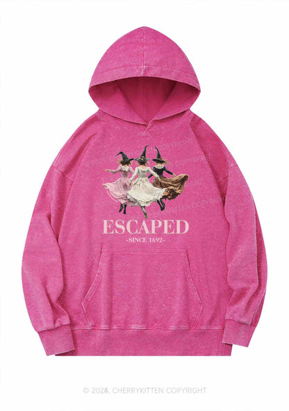 Halloween Escaped Skirts Witches Y2K Washed Hoodie Cherrykitten