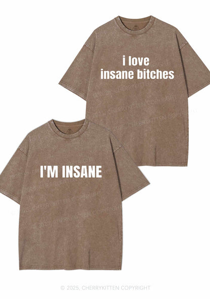 I Love Insane Y2K Valentine's Day Washed Tee Cherrykitten