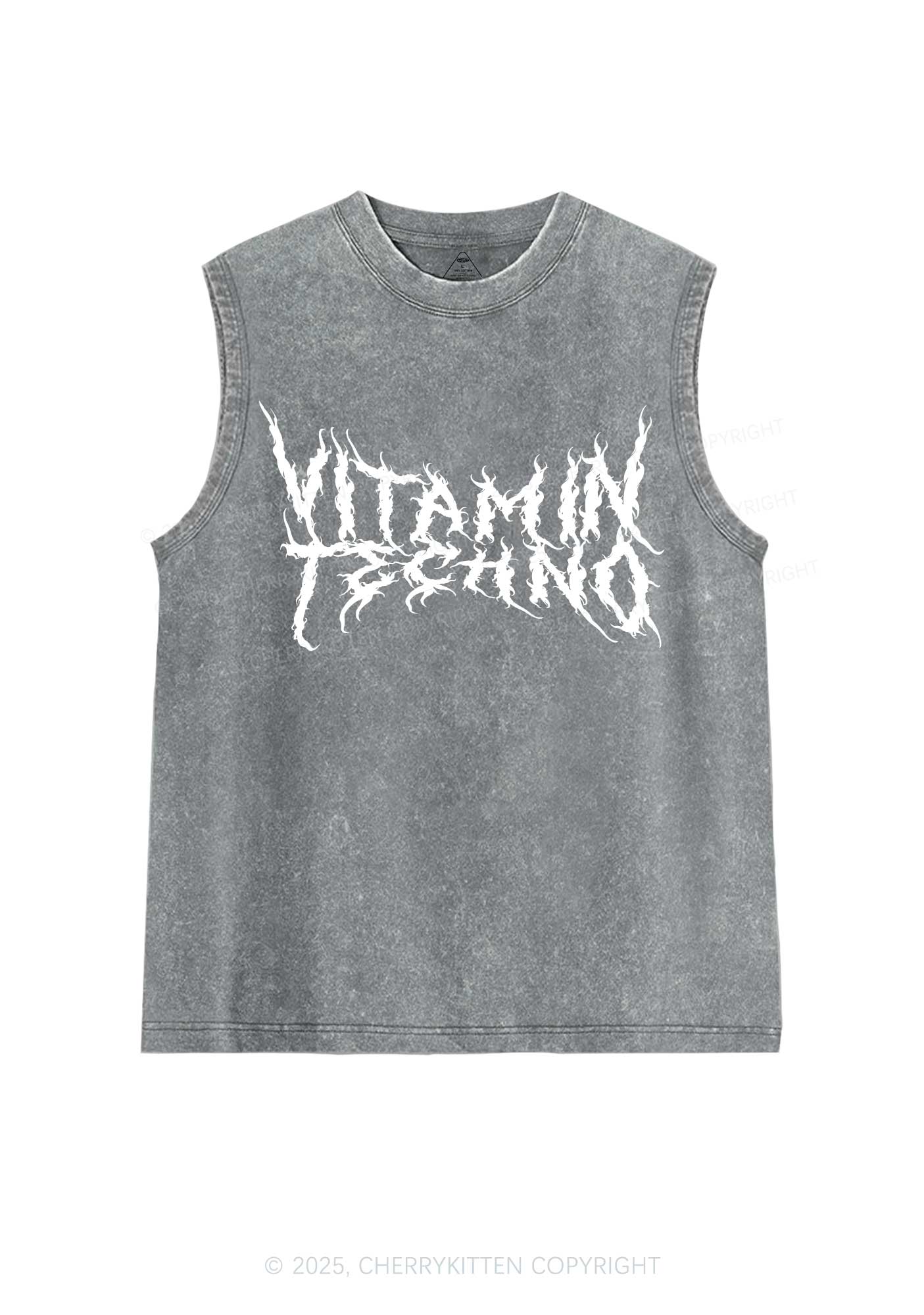 Vitamin Techno Y2K Washed Muscle Tank Cherrykitten