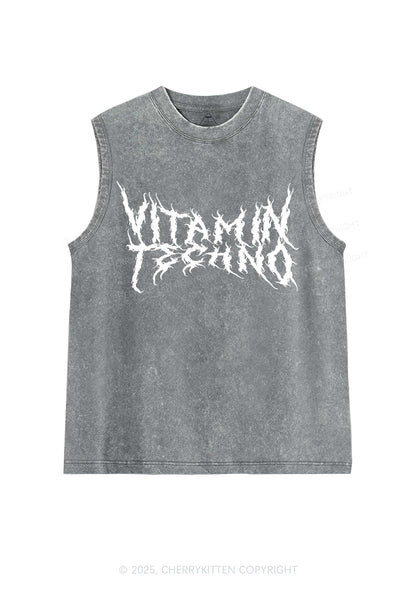 Vitamin Techno Y2K Washed Muscle Tank Cherrykitten