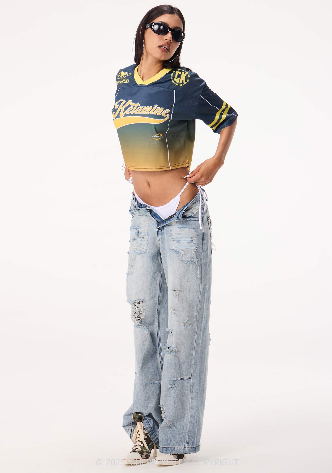 Custom Ketamxxe Y2K Crop Sport Jersey Shirts Cherrykitten