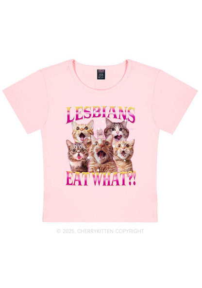 Funny Lesbian Cat Y2K Baby Tee Cherrykitten