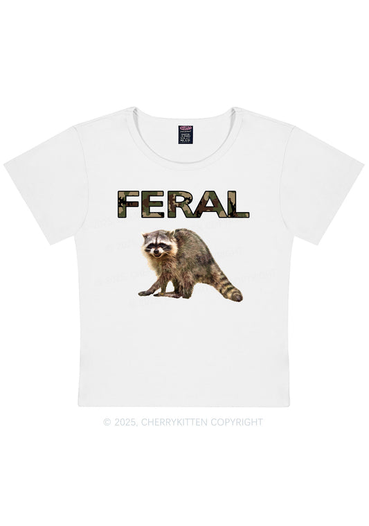 Feral Raccoon Y2K Baby Tee Cherrykitten