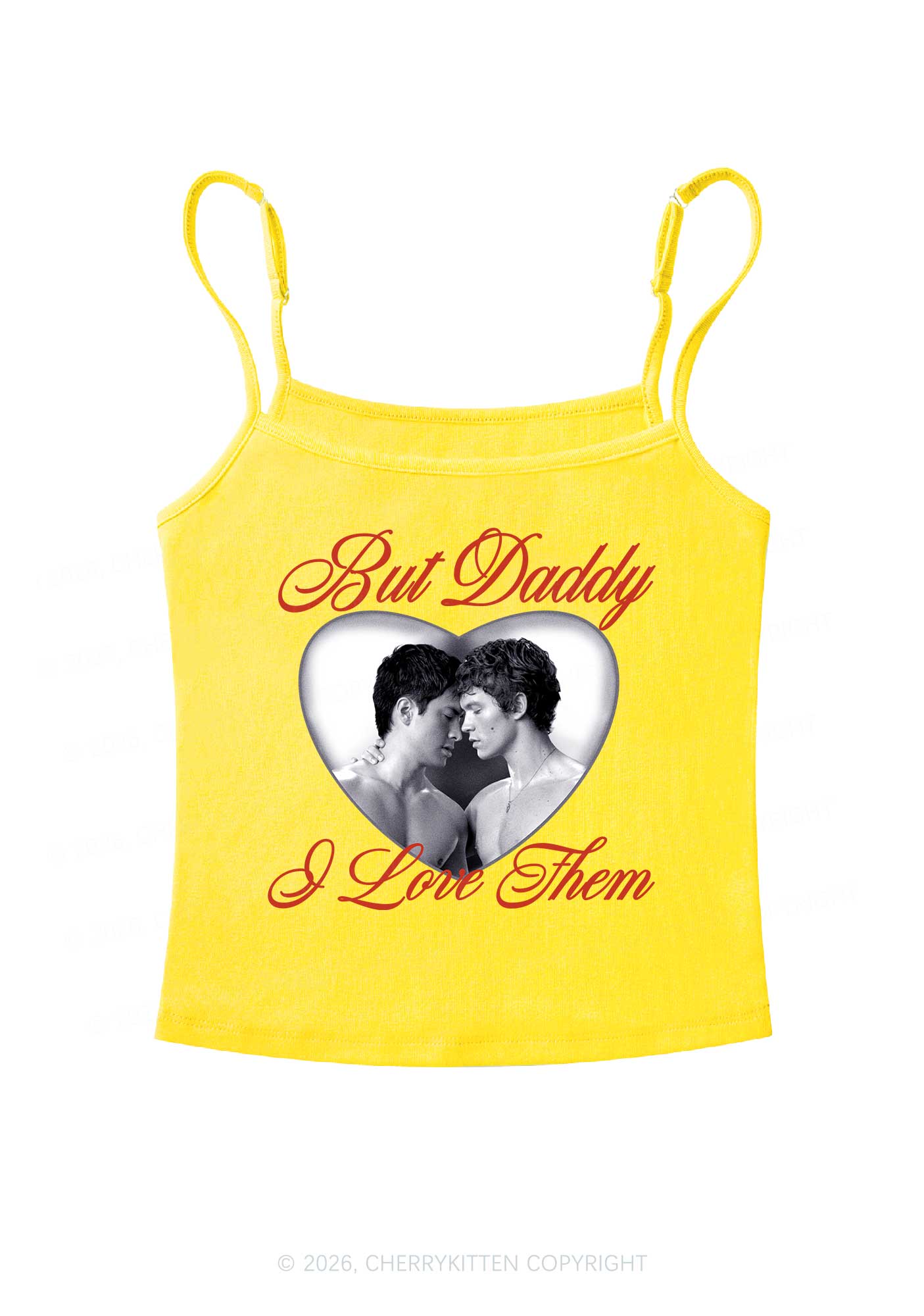 Retro But Daddy I Love Them HR Y2K Spaghetti Strap Cami Cherrykitten