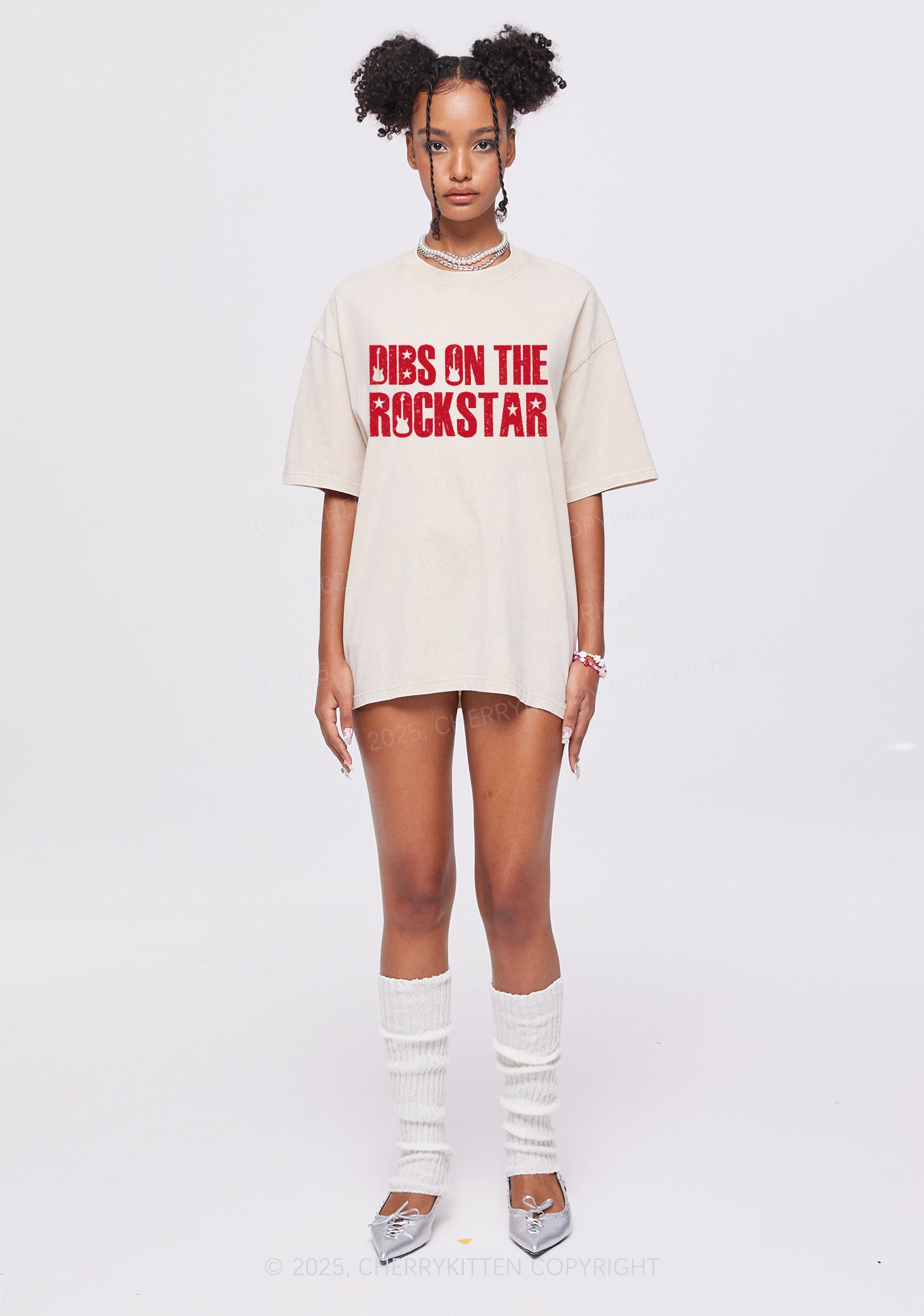 Dibs On The Rockstar Y2K Shirts Washed Tee Cherrykitten