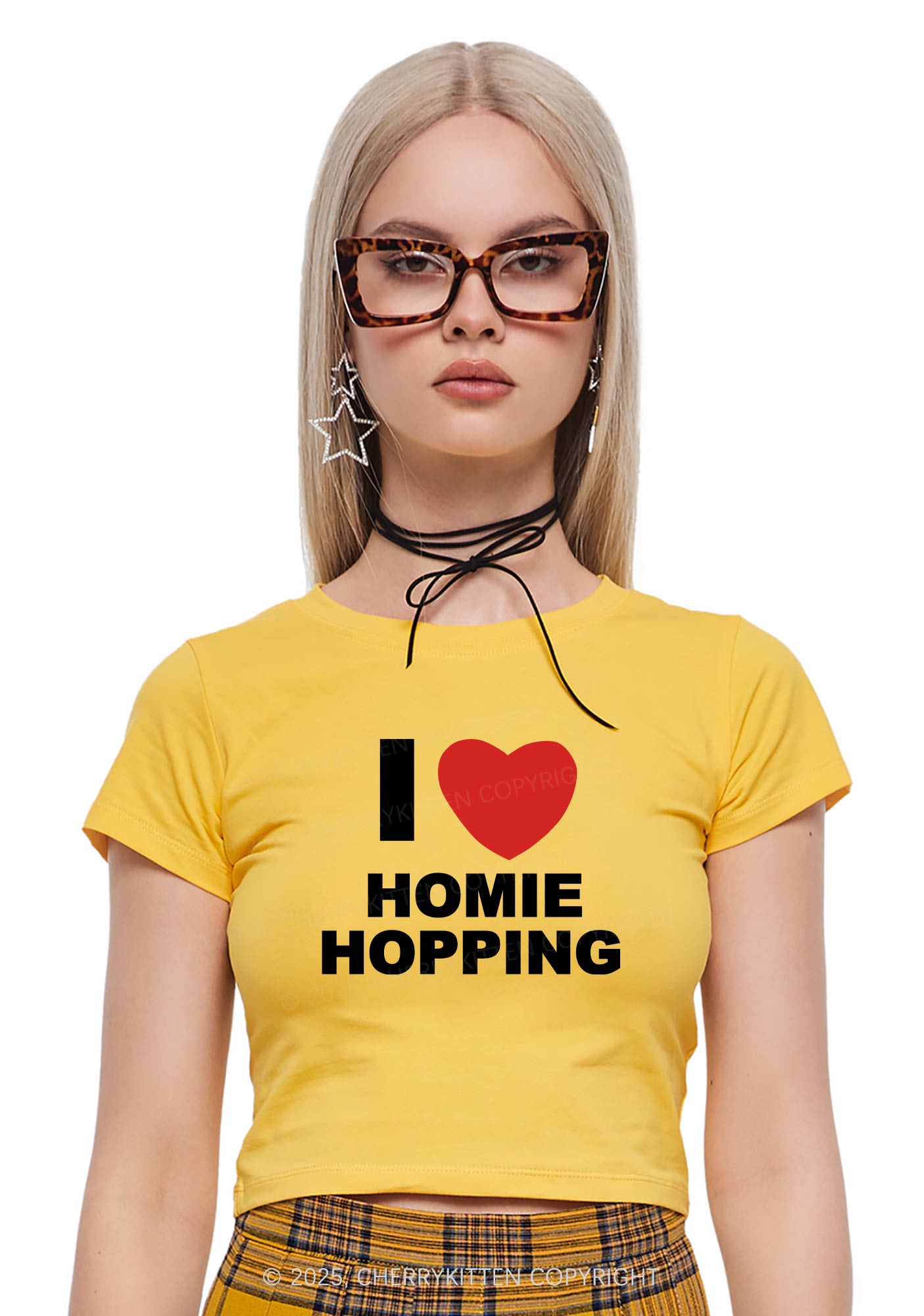 I Love Homie Hopping Y2K Baby Tee Cherrykitten