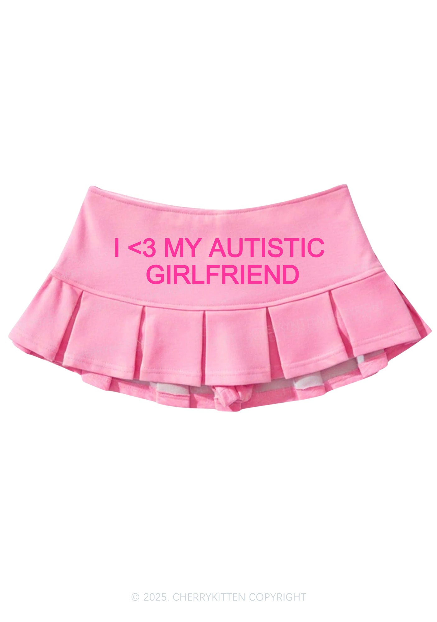 I Love My Autistic GF Valentine's Day Y2K Mini Pleated Skirts Cherrykitten