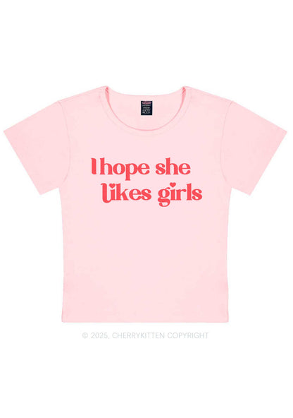 I Hope She Likes Girls Y2K Baby Tee Cherrykitten