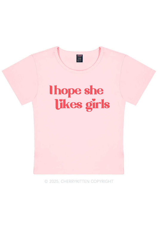 I Hope She Likes Girls Y2K Baby Tee Cherrykitten
