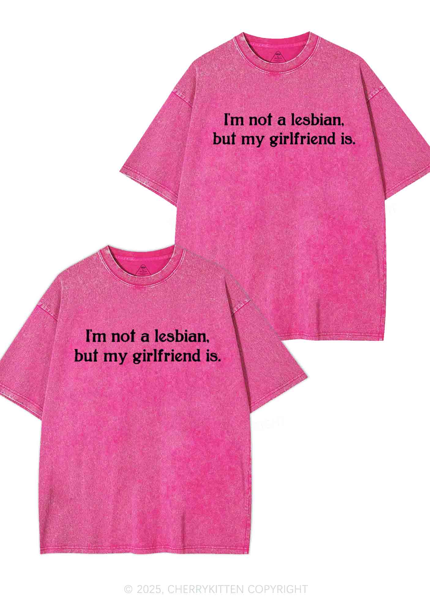 My GF Is Lesbian Y2K Valentine's Day Washed Tee Cherrykitten