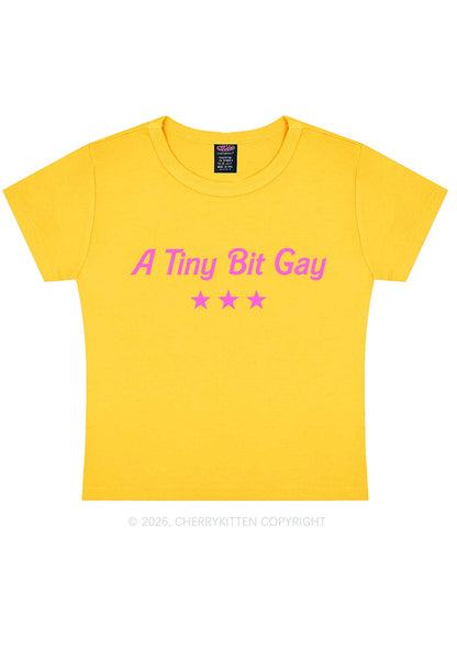 A Tiny Bit Gay Pride Y2K Baby Tee Cherrykitten