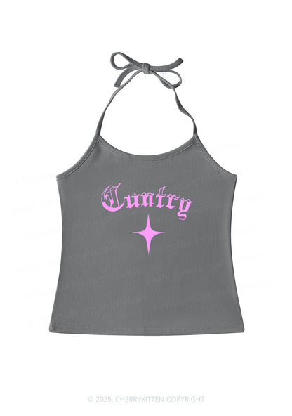 Cuntry Y2K Halter Neck Cami Cherrykitten